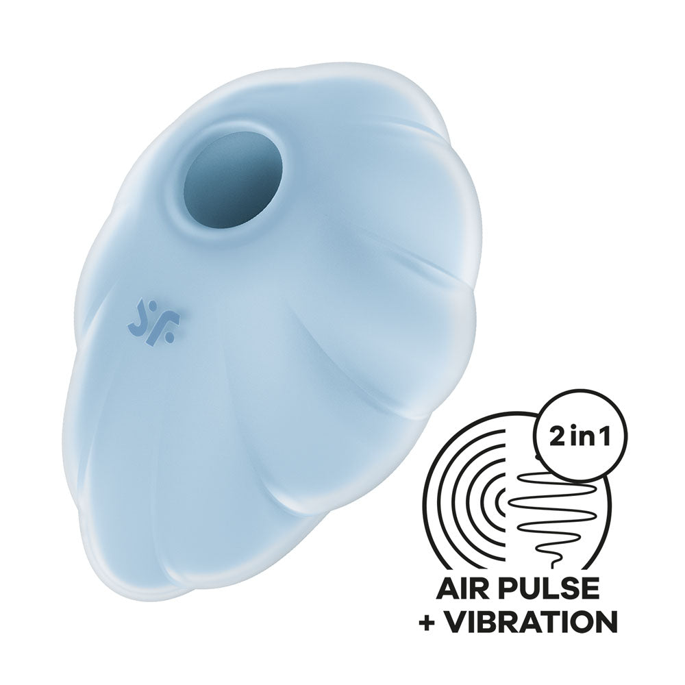 Satisfyer Cloud Dancer - Blue - Blue USB Rechargeable Vibrating Air Pulse Stimulator - Just for you desires