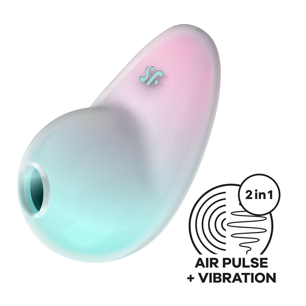 Satisfyer Pixie Dust - Mint/Pink - Mint/Pink USB Rechargeable Vibrating Air Pulse Stimulator - Just for you desires
