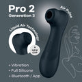 Satisfyer Pro 2 Generation 3 with App Control - Dark Grey - Dark Grey Touch-Free USB-Rechargeable Clitoral Stimulator - Just for you desires