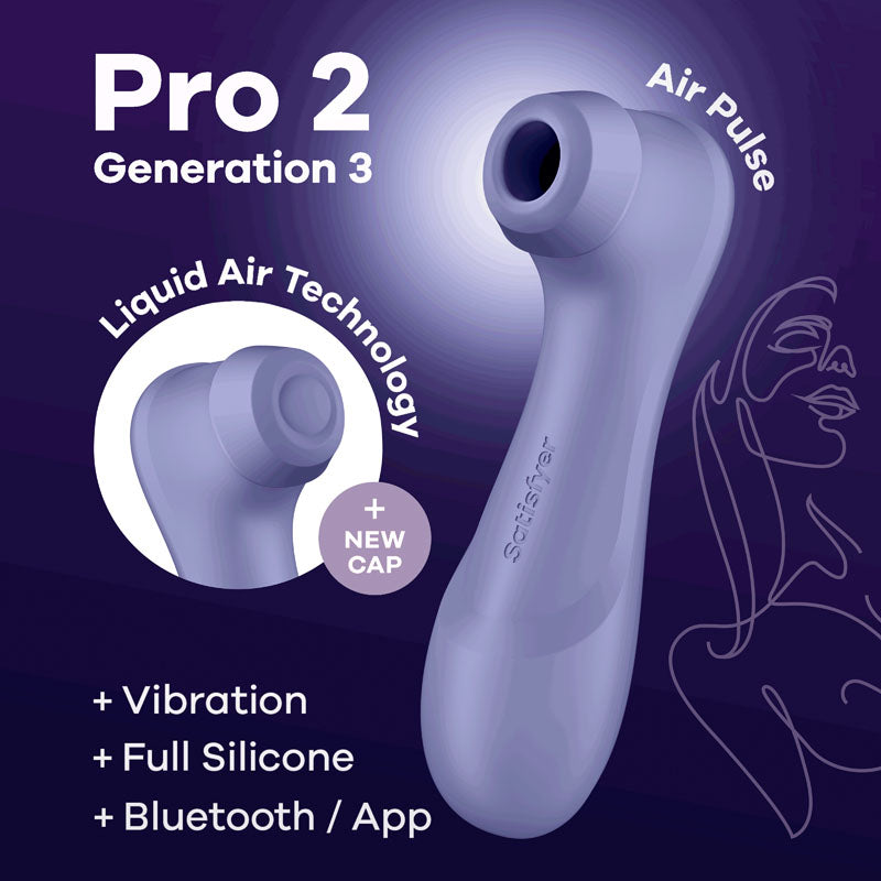 Satisfyer Pro 2 Generation 3 With Liquid Air Technology, Vibration And Bluetooth/App Lilac