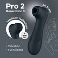 Satisfyer Pro 2 Generation 3 - Dark Grey - Dark Grey Touch-Free USB-Rechargeable Clitoral Stimulator - Just for you desires