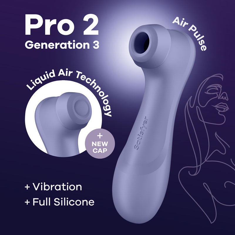 Satisfyer Pro 2 Generation 3 - Lilac - Lilac Touch-Free USB-Rechargeable Clitoral Stimulator - Just for you desires