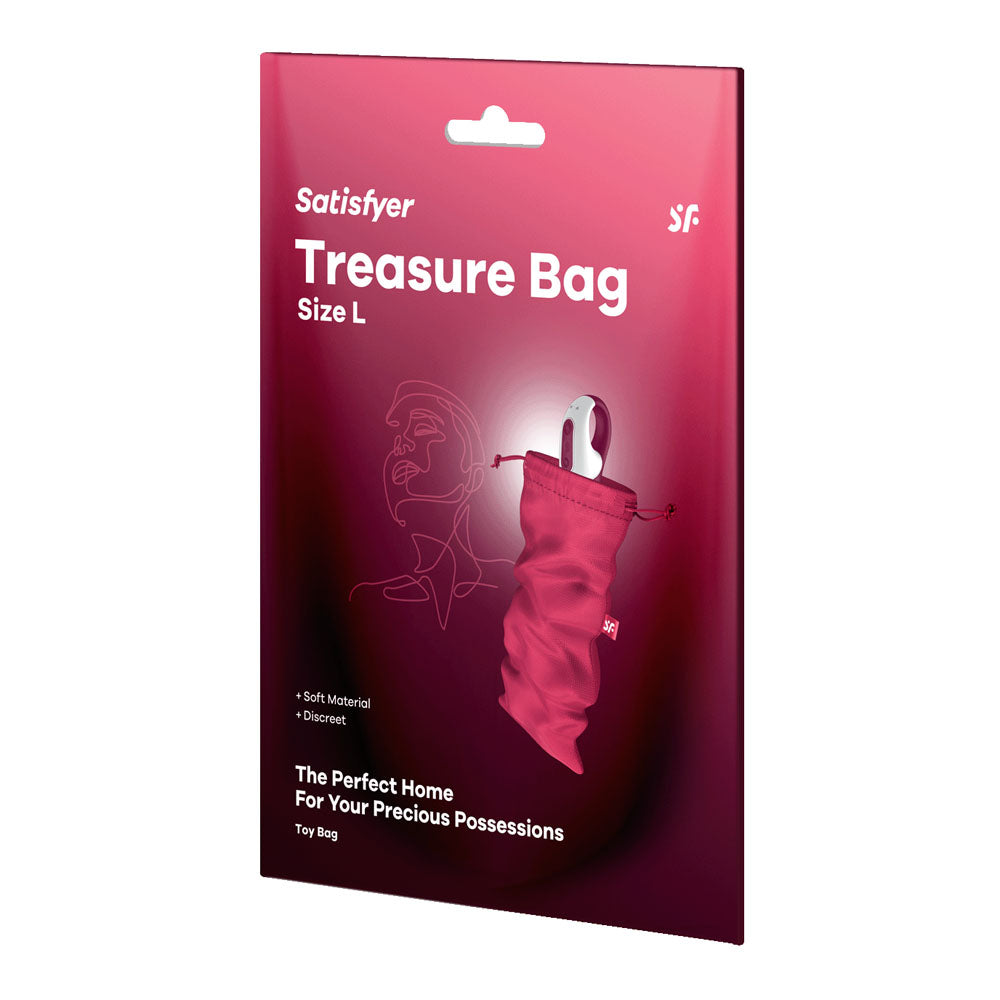 Satisfyer Treasure Bag Large - Pink - Pink Large Toy Storage Bag - Just for you desires