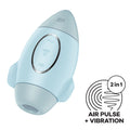 Satisfyer Mission Control - Blue - Blue USB Rechargeable Vibrating Air Pulse Stimulator - Just for you desires