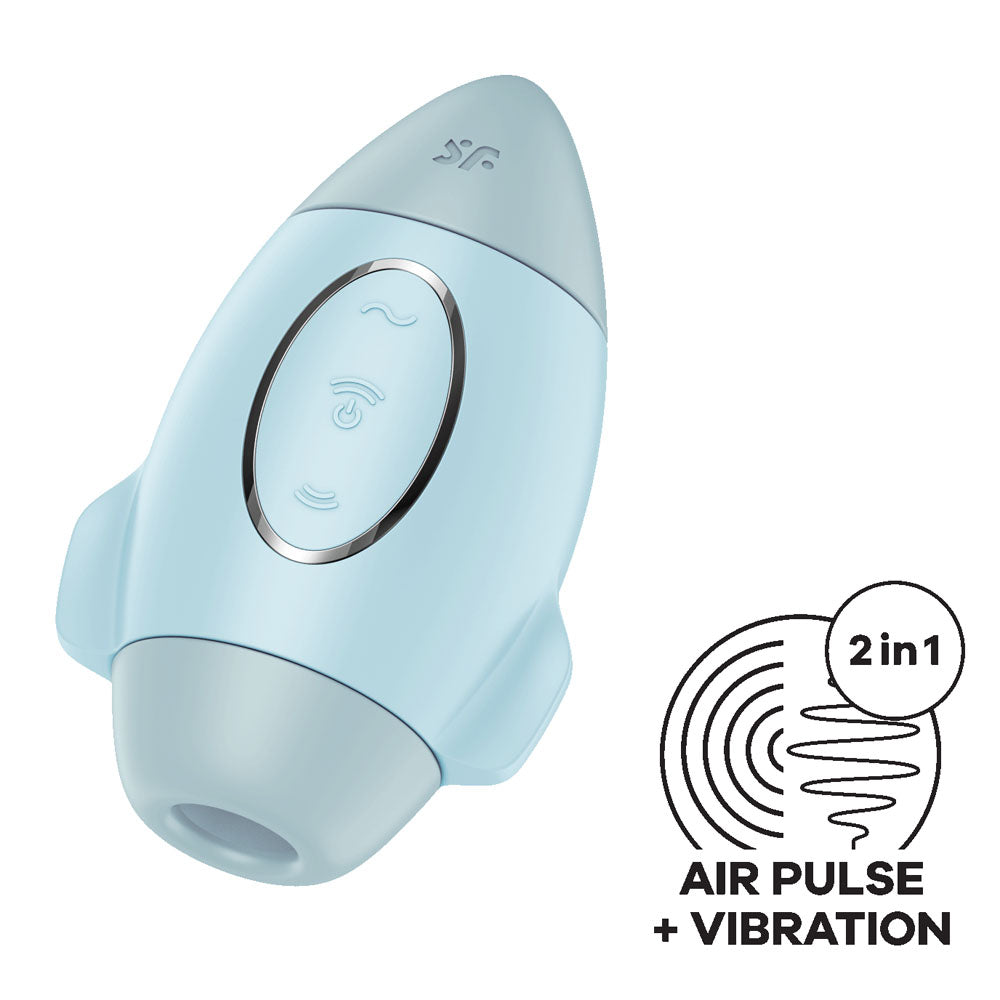 Satisfyer Mission Control - Blue - Blue USB Rechargeable Vibrating Air Pulse Stimulator - Just for you desires