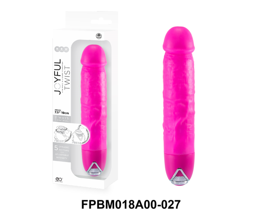 Joyful Twist Silicone Vibrator 7' Pink - Just for you desires