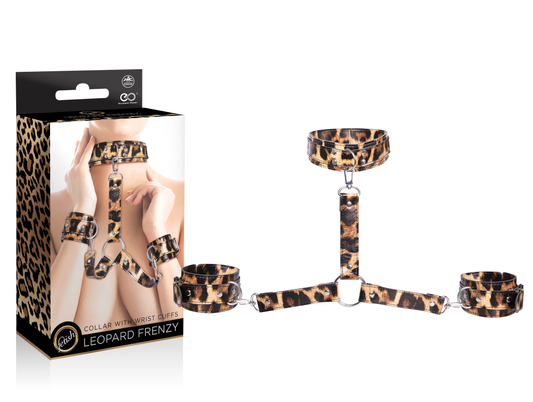 Leopard Frenzy Collar With Hand Cuffs - Just for you desires