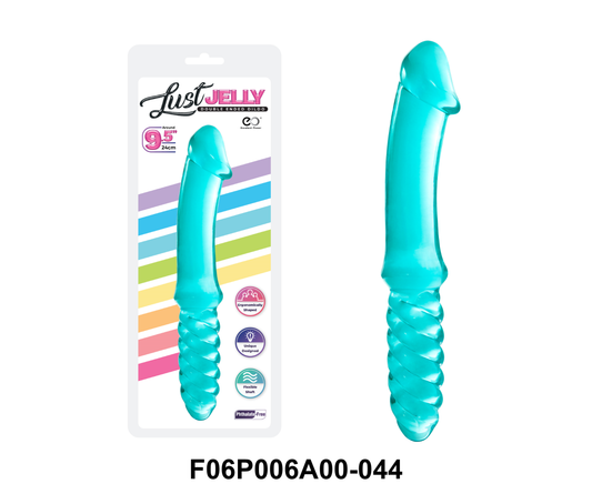 Lust Jelly Double Dong 9.5" Blue - Just for you desires