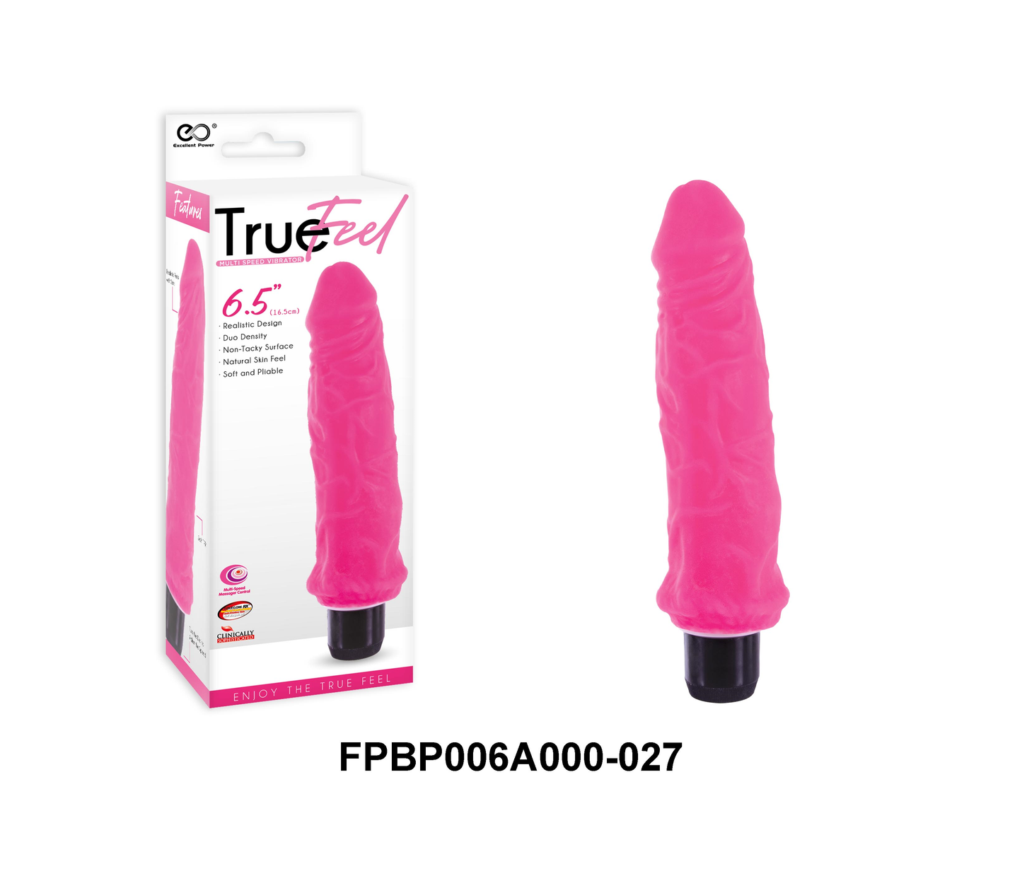 True Feel 6.5 Realistic Vibrator Pink - Just for you desires