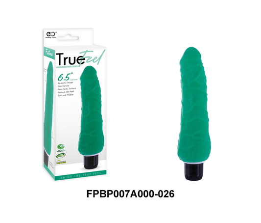 True Feel 6.5 Realistic Tpr Vibrator Green - Just for you desires