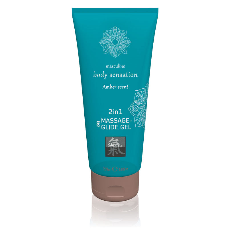 SHIATSU 2in1 Massage & Glide Gel - Amber Scented - 200 ml - Just for you desires
