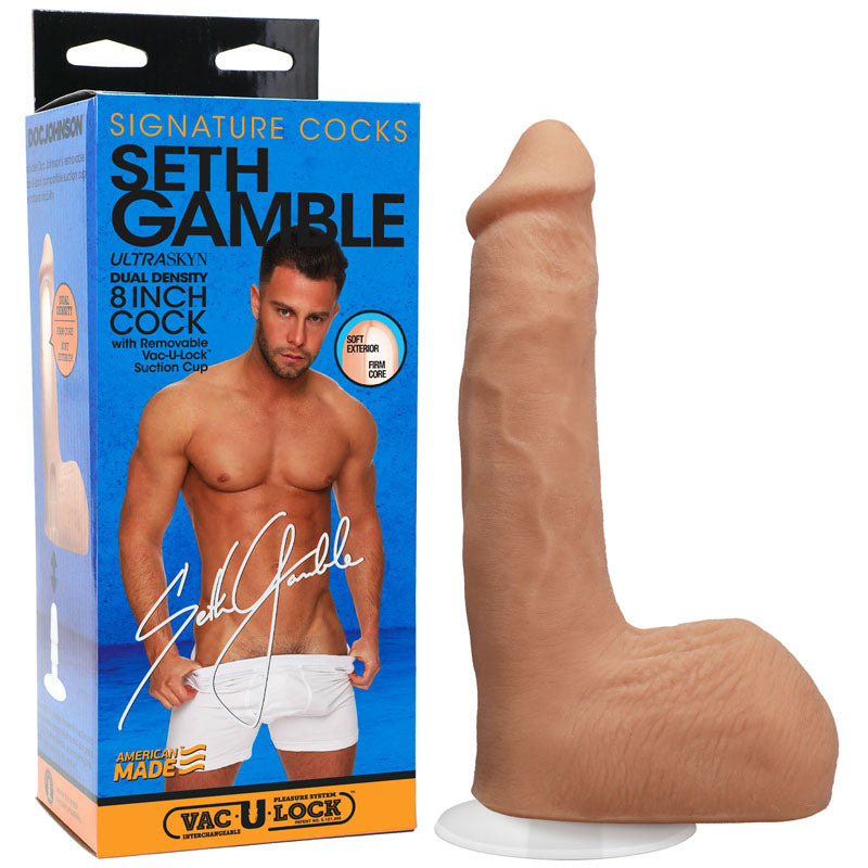 Signature Cocks Seth Gamble 8 Inch Ultraskyn Cock With Removable Vac U Lock Suction Cup