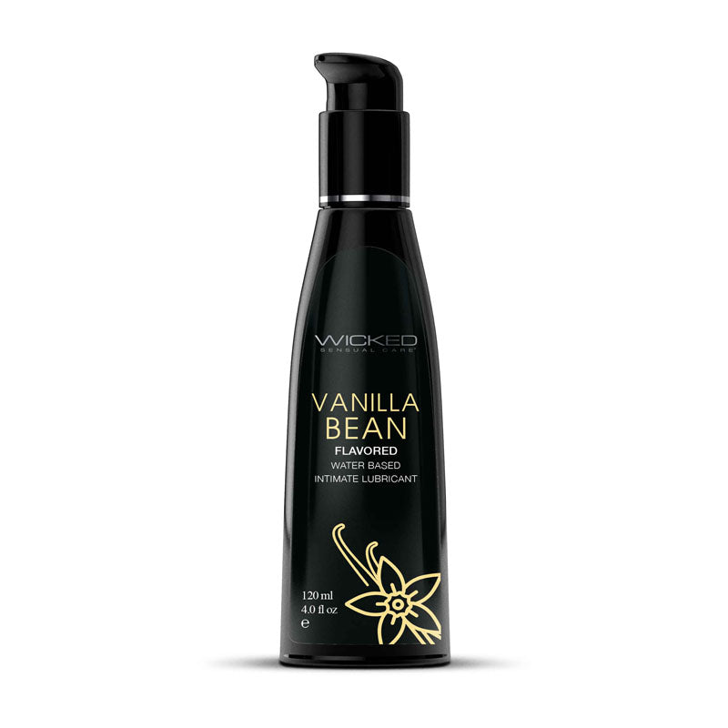 Wicked Aqua Vanilla Bean - Vanilla Bean Flavoured Water Based Lubricant - 120 ml (4 oz) Bottle - Just for you desires