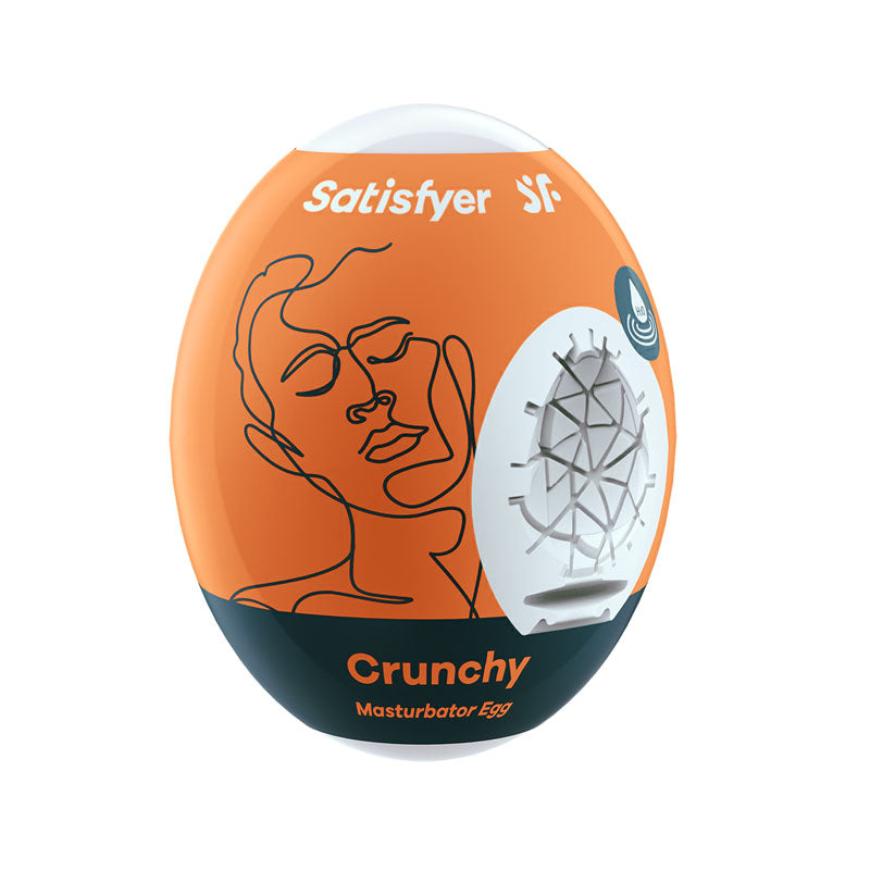Satisfyer Masturbator Egg - Crunchy - White Stroker Sleeve - Just for you desires