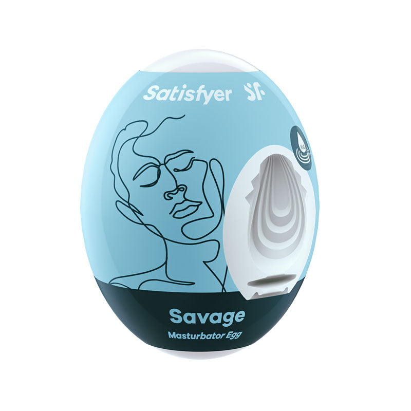 Satisfyer Masturbator Egg - Savage - White Stroker Sleeve - Just for you desires