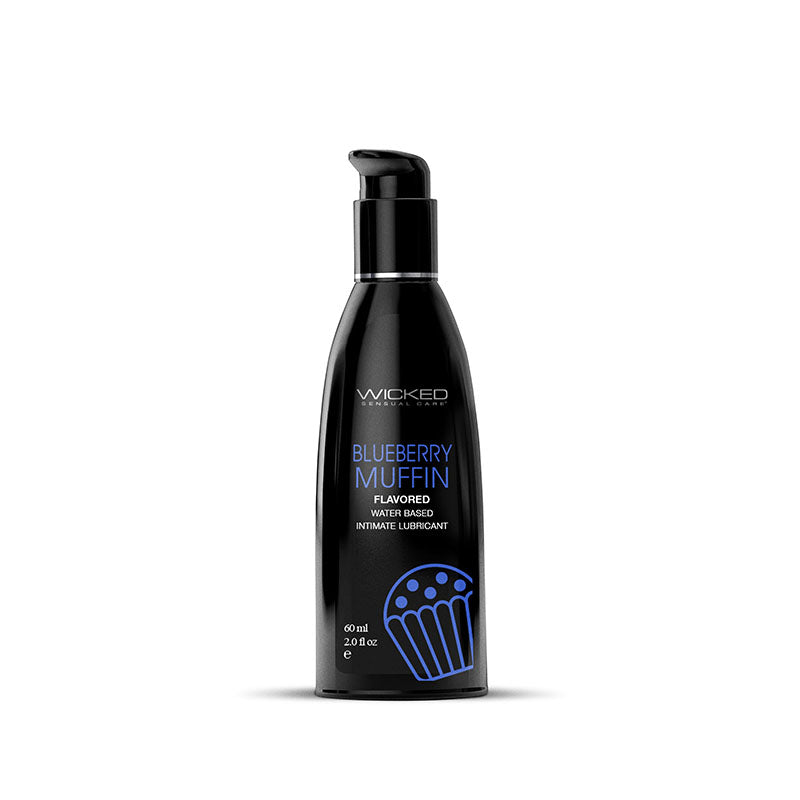 Wicked Aqua Blueberry Muffin - Blueberry Muffin Flavoured Water Based Lubricant - 60 ml (2 oz) Bottle - Just for you desires