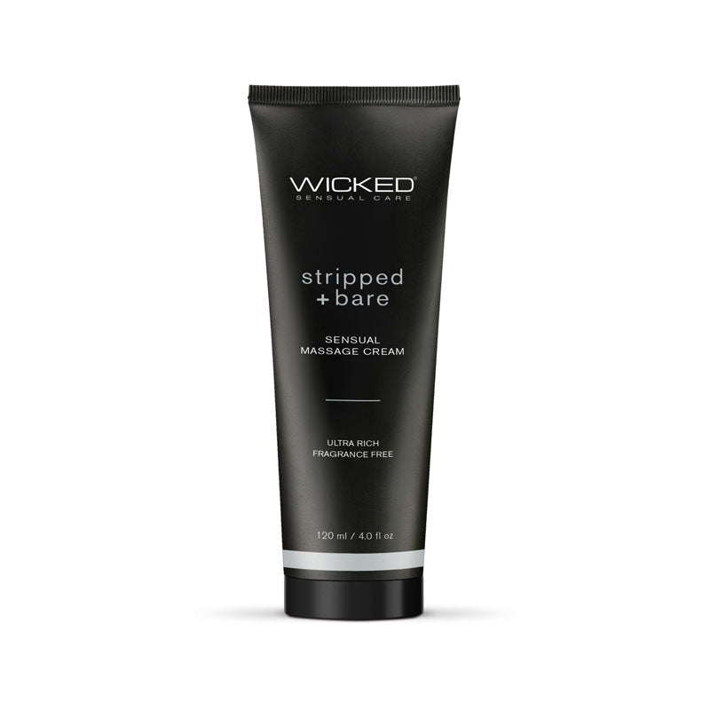Wicked STRIPPED + BARE Sensual Massage Cream - Unscented Massage Cream - 120 ml Tube - Just for you desires