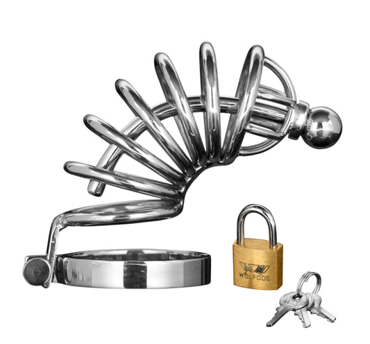 92191 - Asylum 6 Ring Locking Chastity Cage - Just for you desires