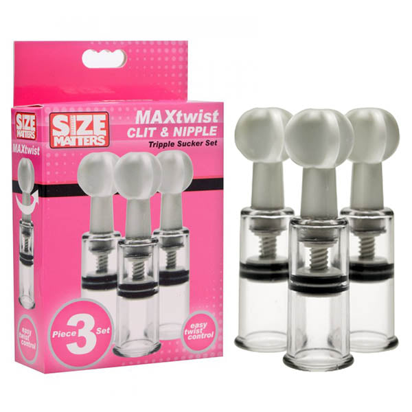 Size Matters Max Twist Clit & Nipple Tripple Sucker Set - Just for you desires