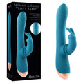 Adam & Eve SHIMMY & SHAKE VELVET RABBIT - Blue 22.4 cm USB Rechargeable Rabbit Vibrator - Just for you desires
