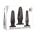 Adam & Eve ANAL ROCKETS TRAINER SET - Black Butt Plugs - Set of 3 Sizes - Just for you desires