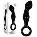 Adam & Eve ADAMS GLASS PROSTATE MASSAGER - Black Glass 16.6 cm Prostate Massager - Just for you desires