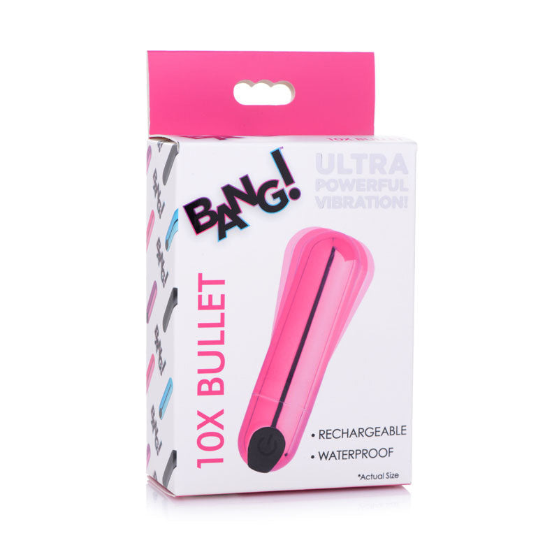 Bang! 10 X Rechargeable Vibrating Metallic Bullet Pink