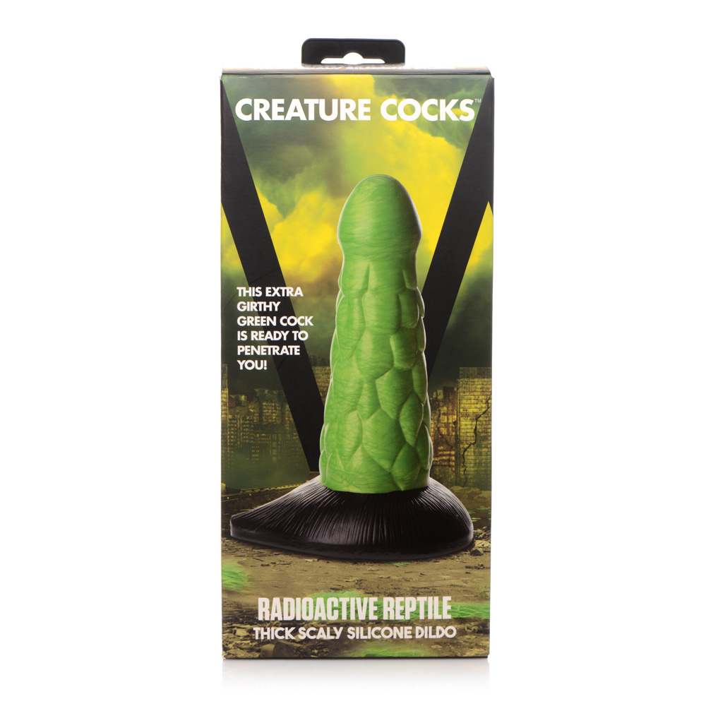 Creature Cocks Radioactive Reptile Thick Scaly Silicone Dildo - Green 19 cm Dildo - Just for you desires