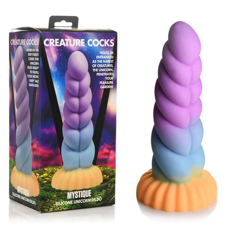 Creature Cocks Mystique Silicone Unicorn Dildo - Coloured 21 cm Fantasy Dildo - Just for you desires