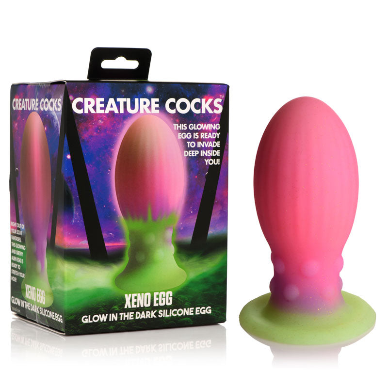 Creature Cocks Xeno Egg - Glow in Dark Pink 13.3 cm Large Fantasy Plug - Just for you desires