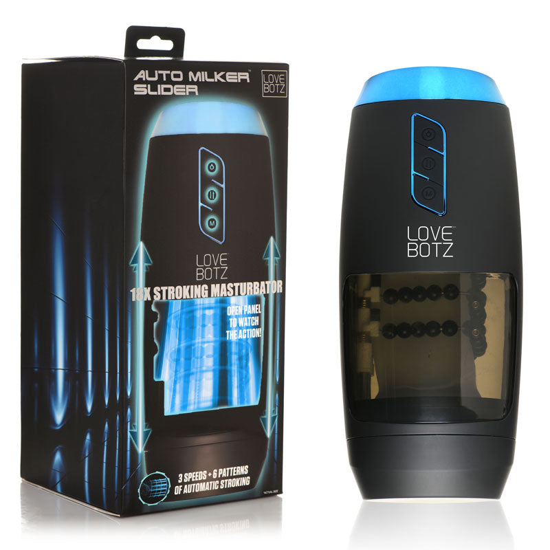 LoveBotz The Milker Slider 18X Stroking Masturbator - USB Rechargeable Stroking Masturbator - Just for you desires