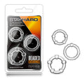 Stay Hard Beaded Cockrings - Clear Cock Rings - Set of 3 Sizes - Just for you desires