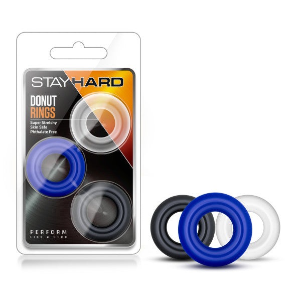 Stay Hard - Donut Rings - Coloured Cock Rings - Set of 3 - Just for you desires