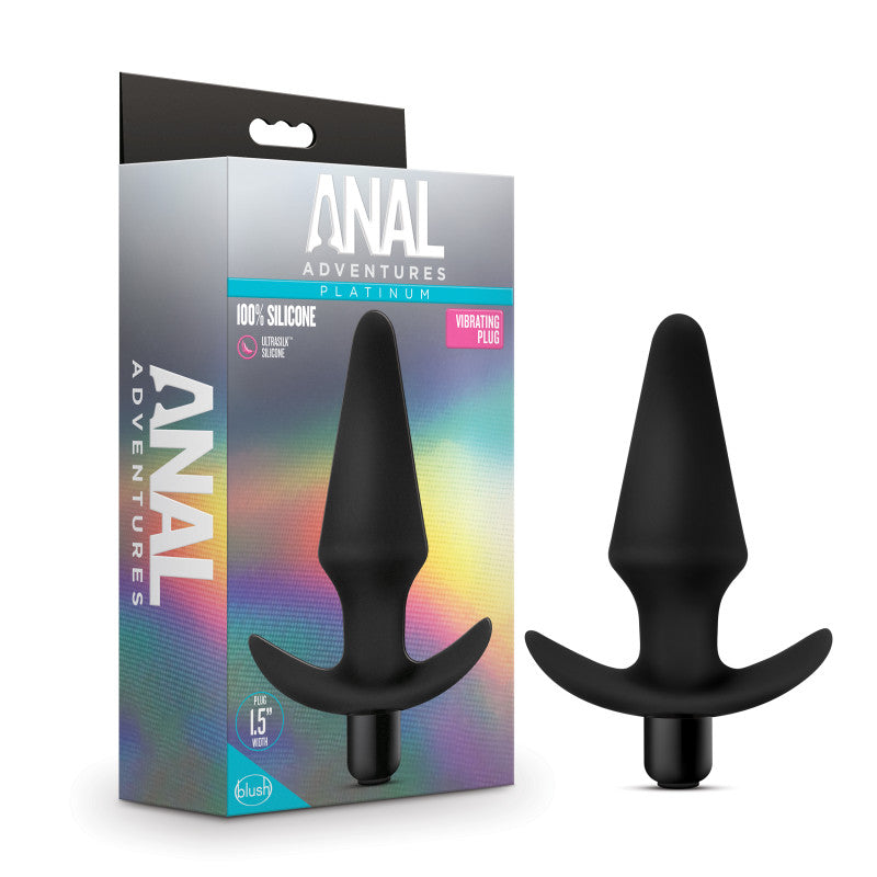 Anal Adventures Platinum Vibrating Plug - Black 12.7 cm (5'') Vibrating Butt Plug - Just for you desires