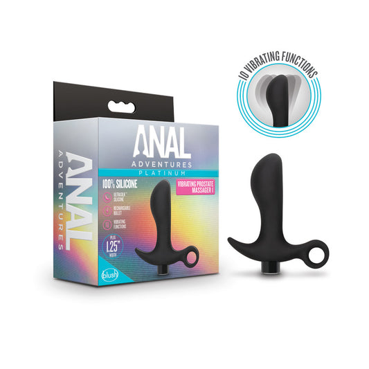 Anal Adventures Platinum Vibrating Prostate Massager 01 - Black 10.8 cm USB Rechargeable Prostate Massager - Just for you desires