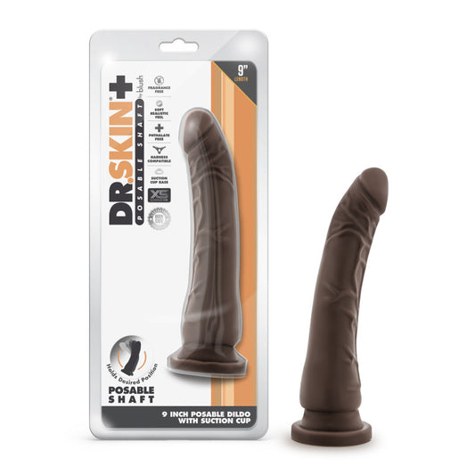 Dr Skin Plus 9'' Posable Dildo - Chocolate - Just for you desires