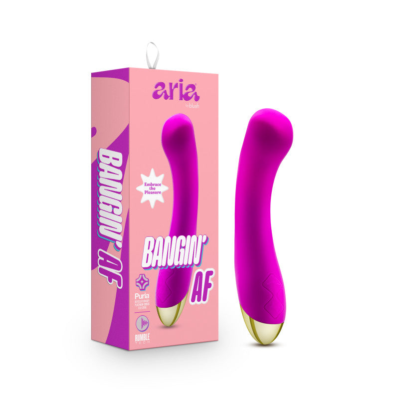 Aria Bangin' AF - Purple 18.4 cm USB Rechargeable Vibrator - Just for you desires