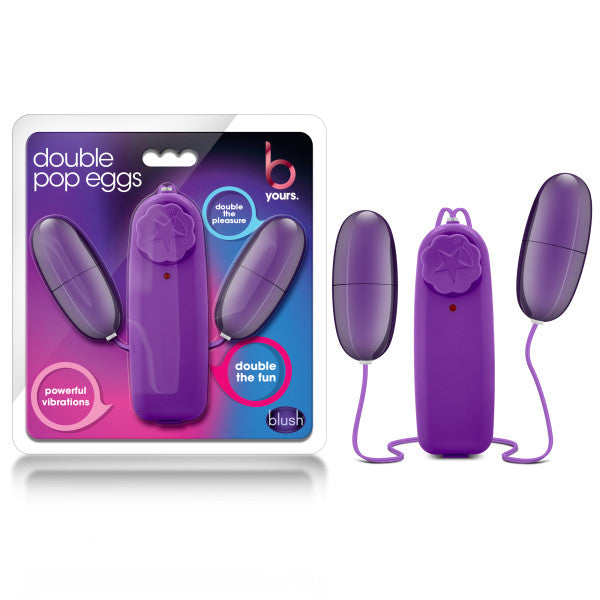 B Yours Double Pop Eggs - Plum Purple Dual Vibrating Eggs