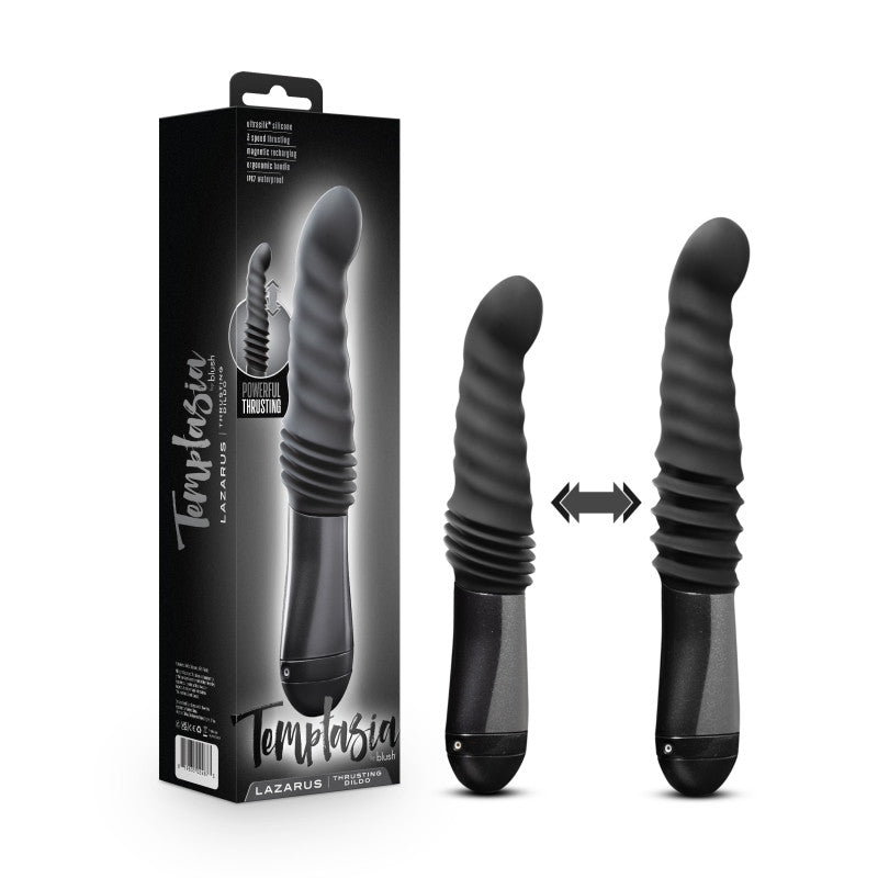 Temptasia Lazarus Thrusting Dildo - Black 25.4 cm USB Rechargeable Thrusting Dildo - Just for you desires