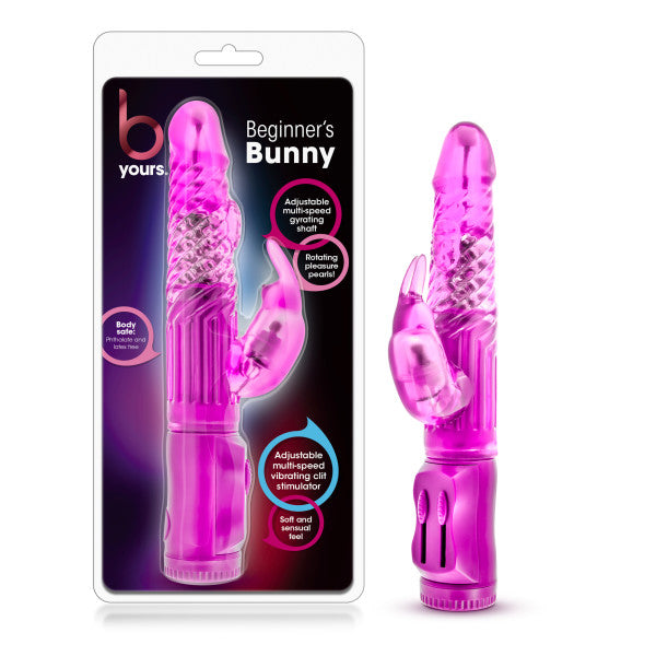 B Yours - Beginner's Bunny - Pink 22.2 cm (8.75'') Rabbit Vibrator - Just for you desires