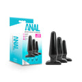 Anal Adventures Basic Plug Kit - Black Butt Plugs - Set of 3 Sizes - Just for you desires