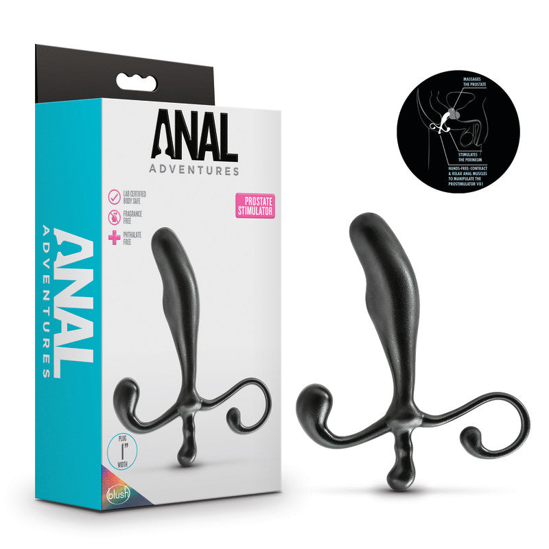 Anal Adventures Prostate Stimulator - Black 12.7 cm Prostate Massager - Just for you desires