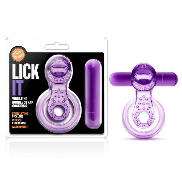 Play With Me - Lick It - Purple Vibrating Cock & Ball Rings - Just for you desires