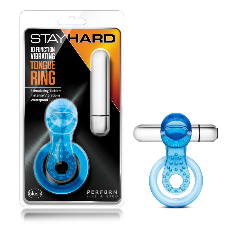Stay Hard 10-Function Vibrating Tongue Ring - Just for you desires