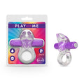 Play With Me Bull Vibrating C-Ring - Clear/Purple Vibrating Cock Ring - Just for you desires