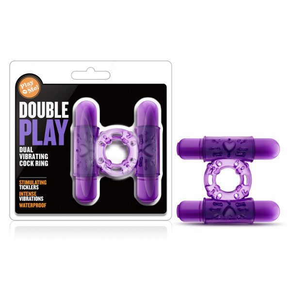Play With Me - Double Play - Purple Dual Vibrating Cock Ring - Just for you desires