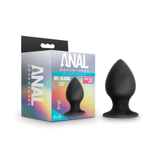 Anal Adventures Platinum Anal Stout Plug - Large - Black 9.5 cm Large Butt Plug - Just for you desires