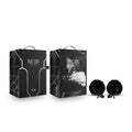 Noir Pom Adjustable Nipple Clamps - Black Furry Nipple Clamps - Just for you desires