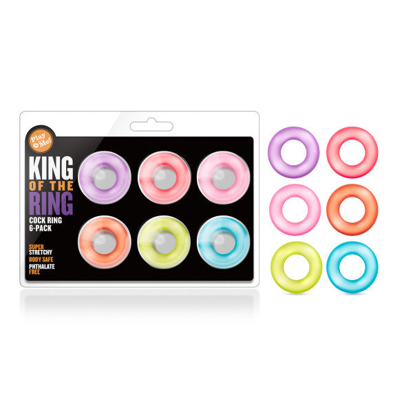 Play With Me - King of the Ring - Coloured Cock Rings - Set of 6 - Just for you desires