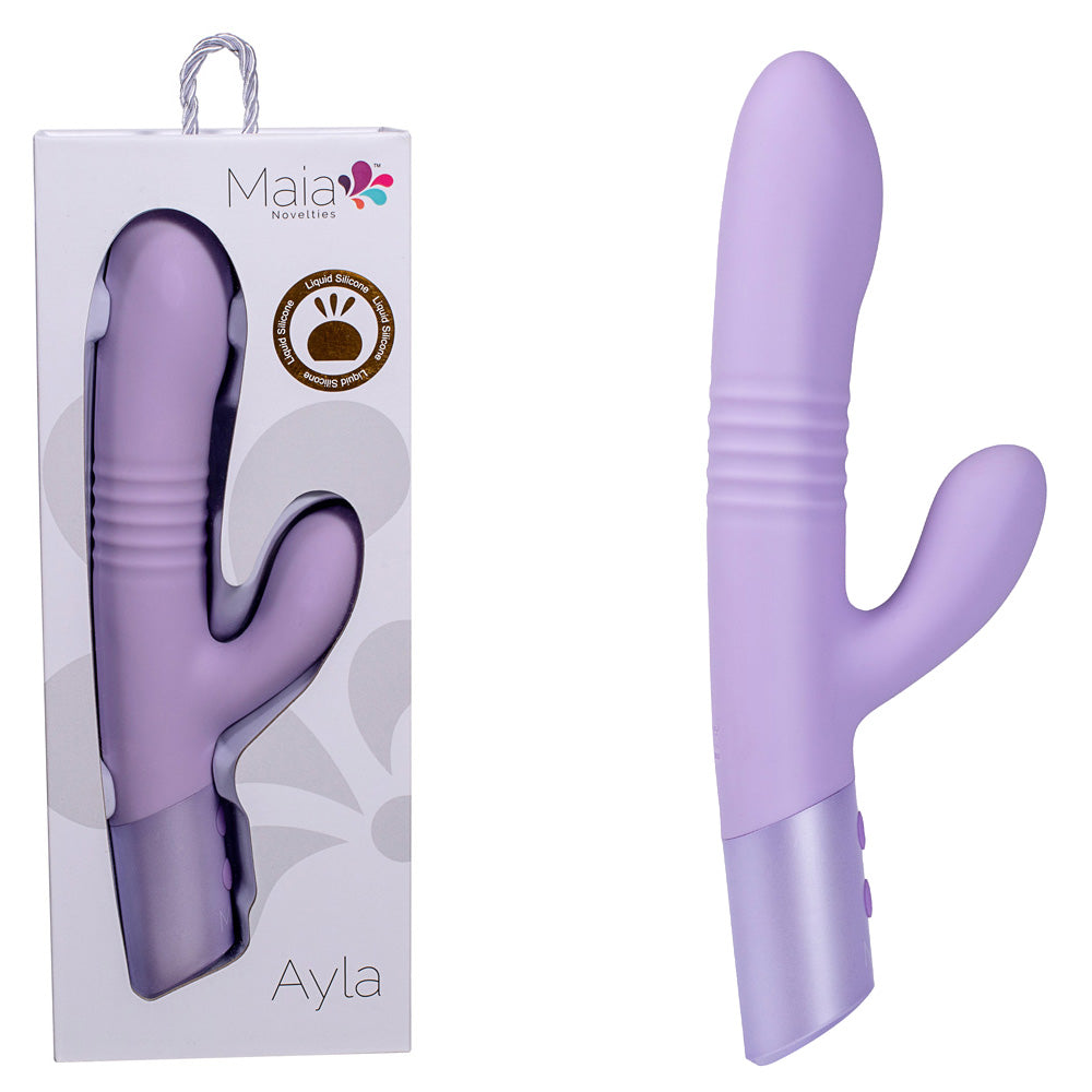 Maia AYLA - Lavender 24.4 cm USB Rechargeable Thrusting Rabbit Vibrator - Just for you desires
